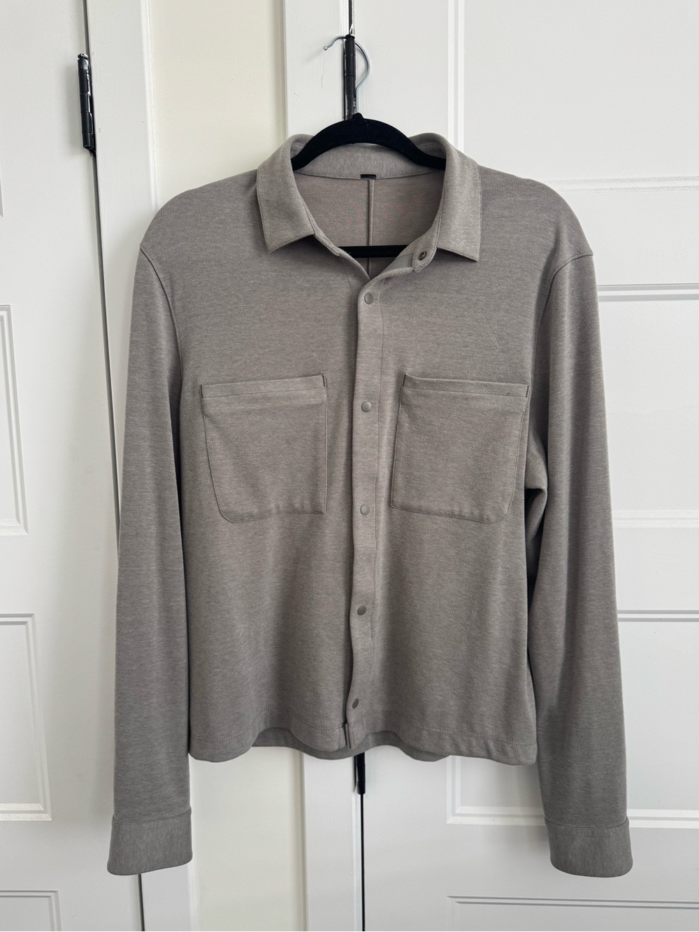 lululemon athletica Soft Knit Overshirt w/ Snap Buttons in Heathered Rover